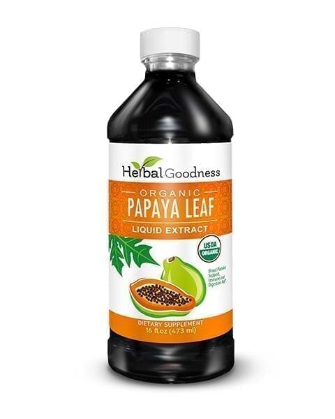 Papaya Leaf Extract - Organic - Liquid - 16oz - Platelets, Digestion & Immunity - Herbal Goodness Liquid Extract Herbal Goodness 16oz 