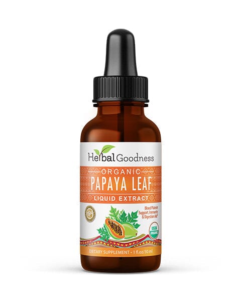 Papaya Leaf Extract - Organic - Liquid 1oz Liquid Extract Herbal Goodness Unit 
