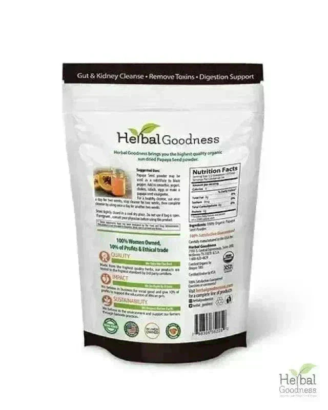 Papaya Seed Powder - Organic 4oz Bag - Colon & Gut Cleanse Powder Herbal Goodness 