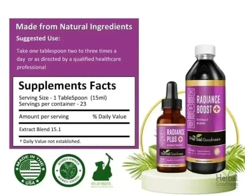 Radiance Boost Extract Blend - Liquid Tincture Natural - Herbal Goodness Liquid Extract Herbal Goodness 