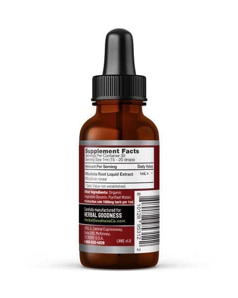 Rhodiola Root Liquid Extract - Organic 1oz - Energy Support Liquid Extract Herbal Goodness 