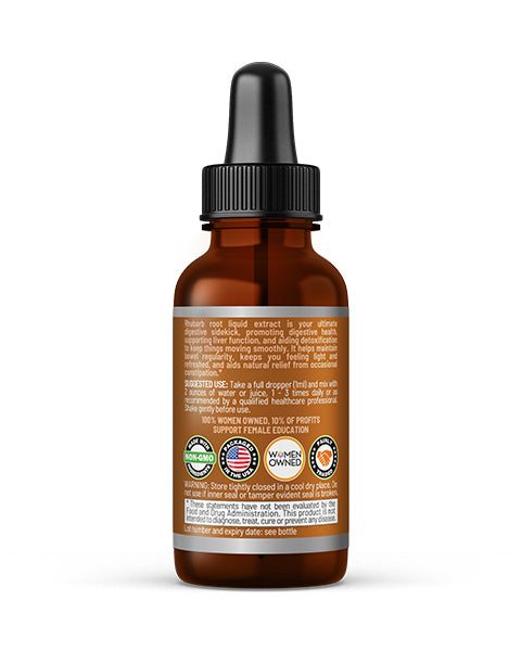 Rhubarb Root Liquid Extract - Promotes Digestion - Supports Liver Function - Herbal Goodness