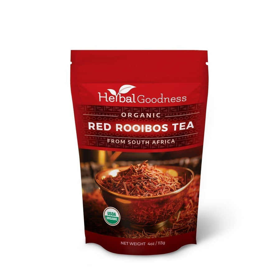 Rooibos Tea - Antioxidants packed Red Rooibos Bush from South Africa - USDA Organic - 8oz pouch Powder Herbal Goodness 