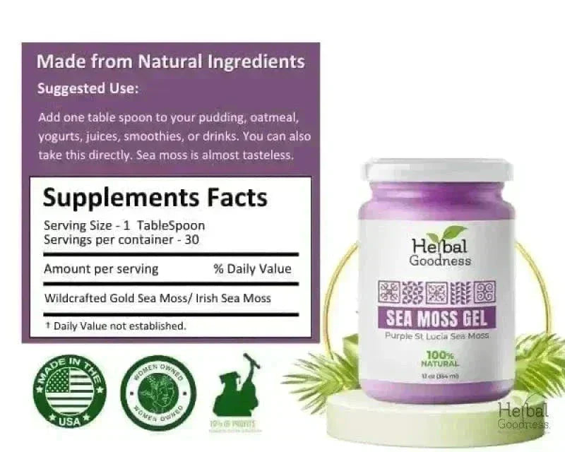 Sea Moss Gel 16 oz – Nutrient-Rich Superfood for Everyday Wellness Gels Herbal Goodness 