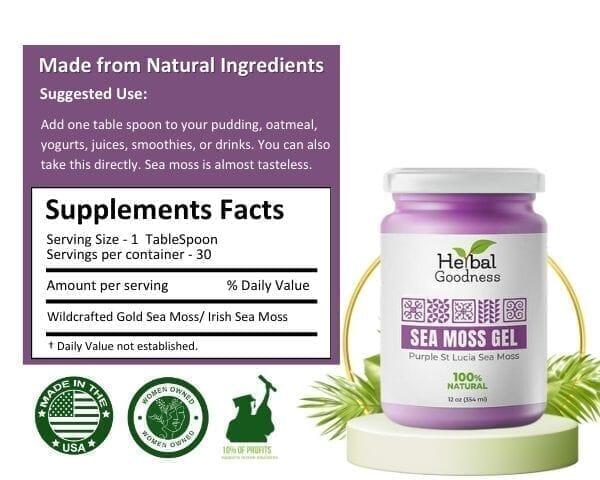 Sea Moss Gel 16 oz Superfood - Thyroid, Joint, Gut, Metabolism & Immune Support - Herbal Goodness Gels Herbal Goodness 