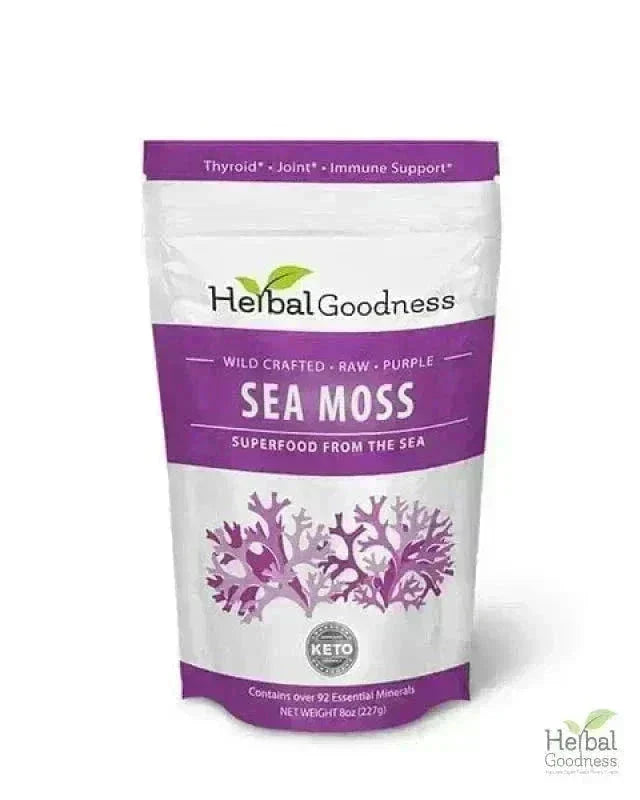 Sea Moss - Raw Dried from St Lucia - 8oz Bag - Nature's MultiVitamins Bulk Herb Herbal Goodness 8 oz Purple 