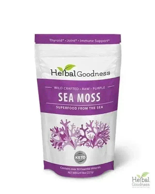 Sea Moss - Raw Dried Gold & Purple St Lucia - Herbal Goodness Bulk Herb Herbal Goodness 8 oz Purple 