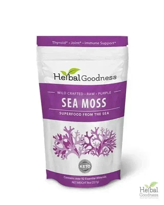 Sea Moss - Raw Dried Gold & Purple St Lucia - Herbal Goodness Bulk Herb Herbal Goodness 8 oz Purple 