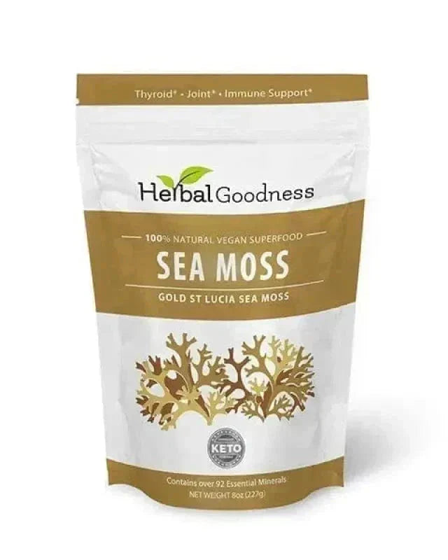 Sea Moss - Raw Dried Gold & Purple St Lucia - Herbal Goodness Bulk Herb Herbal Goodness 8 oz Gold 