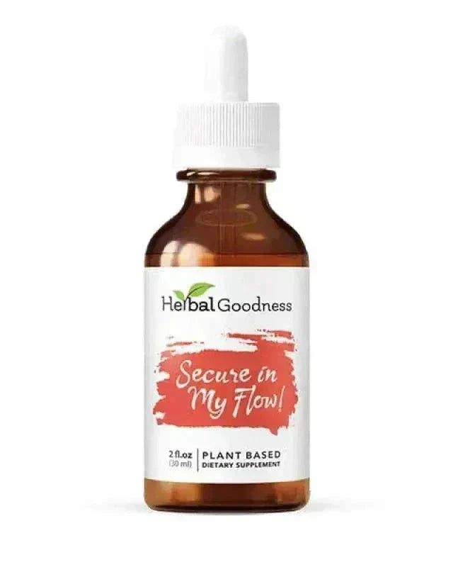 Secure in my Flow 2fl.oz - Plant Based - Dietary Supplement, Ensure Comfortable Menstrual Cycle Liquid Extract Herbal Goodness 