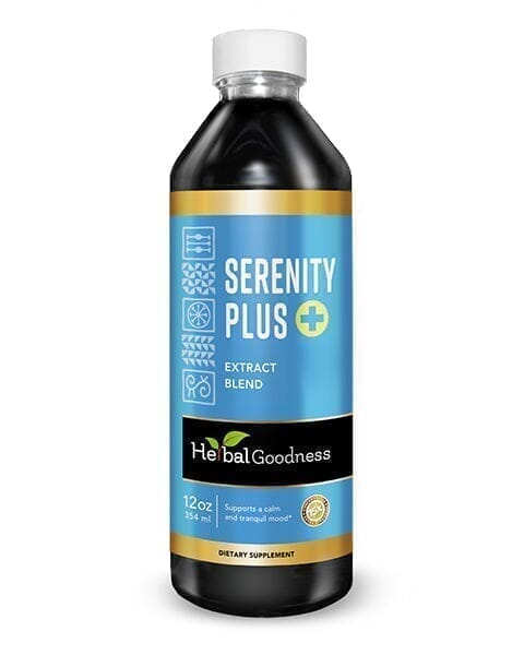 Serenity Liquid Extract - Calm, Tranquil Mood Support , Relax and De-Stress - Herbal Goodness Liquid Extract Herbal Goodness 12 oz 