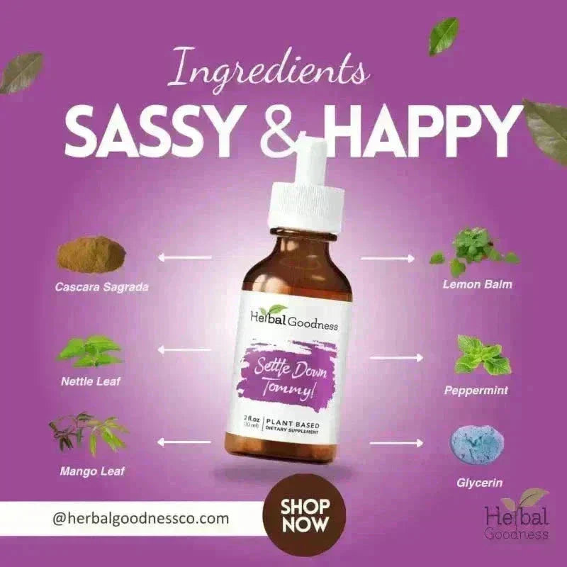 Settle Down Tommy 2fl.oz - Plant Based - Dietary Supplement Liquid Extract Herbal Goodness 