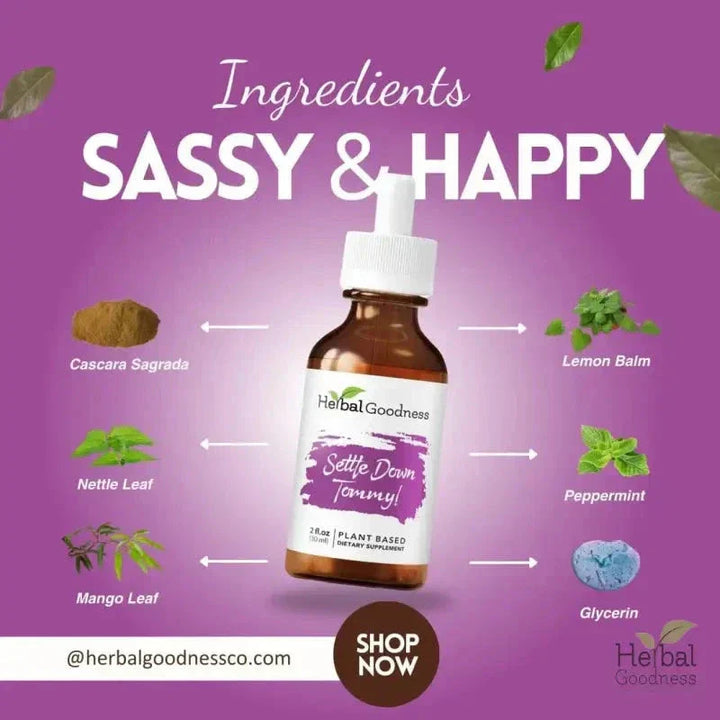 Settle Down Tommy 2fl.oz - Plant Based - Dietary Supplement - Herbal Goodness Liquid Extract Herbal Goodness 