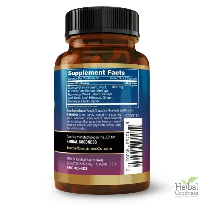 Soursop Bitters Graviola Extract_Capsules_120/1000mg - Herbal Goodness Capsules Herbal Goodness 