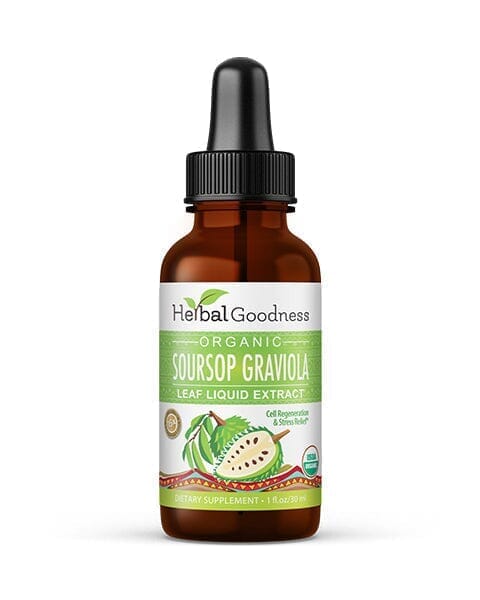 Soursop Leaf Graviola Extract - - Organic 15X Liquid Extract - Cell Renew & Immunity Liquid Extract Herbal Goodness 1oz 