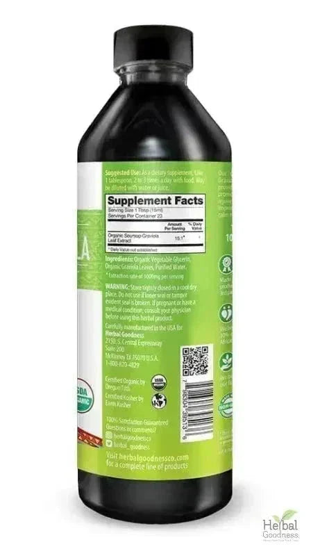 Soursop Leaf Graviola Extract - Organic Liquid - 15X Strength - Herbal Goodness Liquid Extract Herbal Goodness 