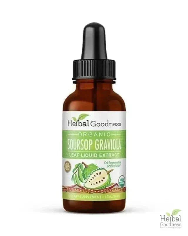 Soursop Leaf Graviola Extract - Organic Liquid - 15X Strength - Herbal Goodness Liquid Extract Herbal Goodness 1oz 