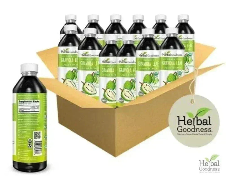 Soursop Leaf Graviola Extract - Organic Liquid - 15X Strength - Herbal Goodness Liquid Extract Herbal Goodness 12 oz Case(12) 