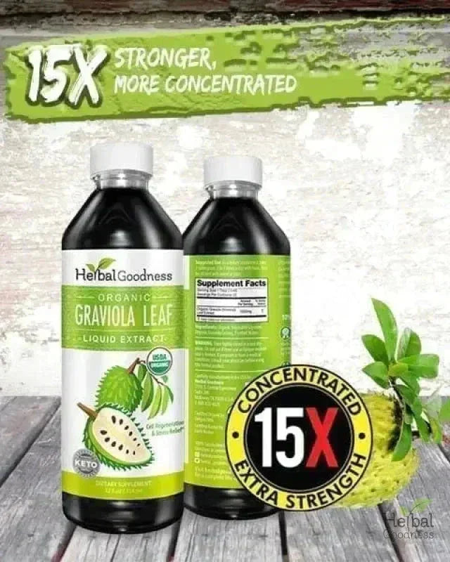 Soursop Leaf Graviola Extract - Organic Liquid - 15X Strength - Herbal Goodness Liquid Extract Herbal Goodness 