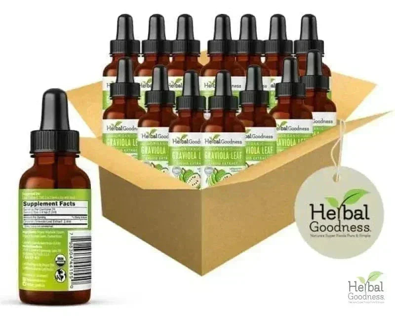 Soursop Leaf Graviola Extract - Organic Liquid - 15X Strength - Herbal Goodness Liquid Extract Herbal Goodness 1oz Case(12) 