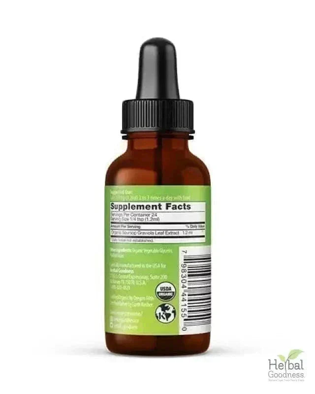 Soursop Leaf Graviola Extract - Organic Liquid - 15X Strength - Herbal Goodness Liquid Extract Herbal Goodness 