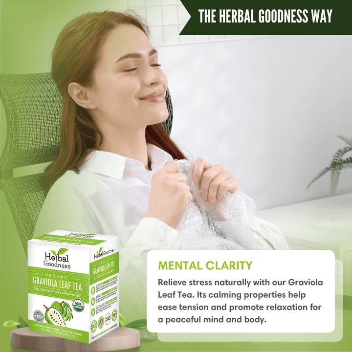 Soursop Leaf Tea Graviola Leaves - Organic 24/2g Tea Bags - Immunity & Cell Renew Tea & Infusions Herbal Goodness 