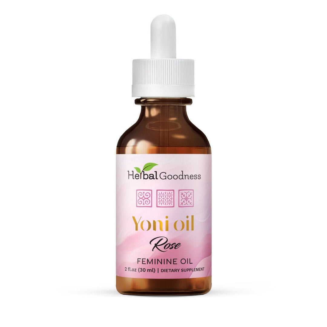 Yoni Oil Rose Femine Oil Dietary Supplement - Organic - rejuvenates & promote balance and vitality - Herbal Goodness Plant Based - Dietary Supplement Herbal Goodness 
