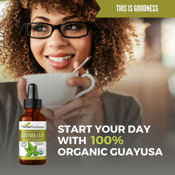 Guayusa Leaf Extract - Organic - Liquid 12oz - Energy, Focus & Alertness - Herbal Goodness Liquid Extract Herbal Goodness 