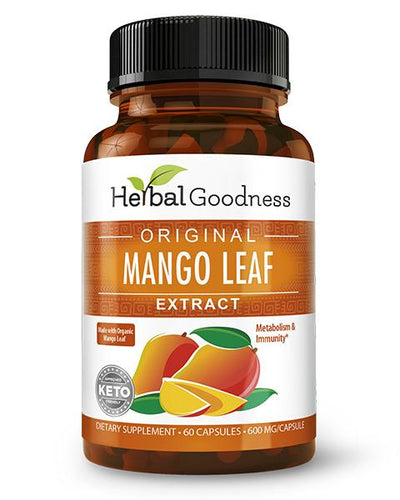 Mango Leaf Extract Capsules - 60/600mg - Metabolism & Immunity - Herbal Goodness Capsules Herbal Goodness Unit 