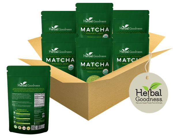 Matcha Green Tea Powder - Organic, Japanese Ceremonial 8oz - Energy & Vitality - Herbal Goodness - Herbal Goodness