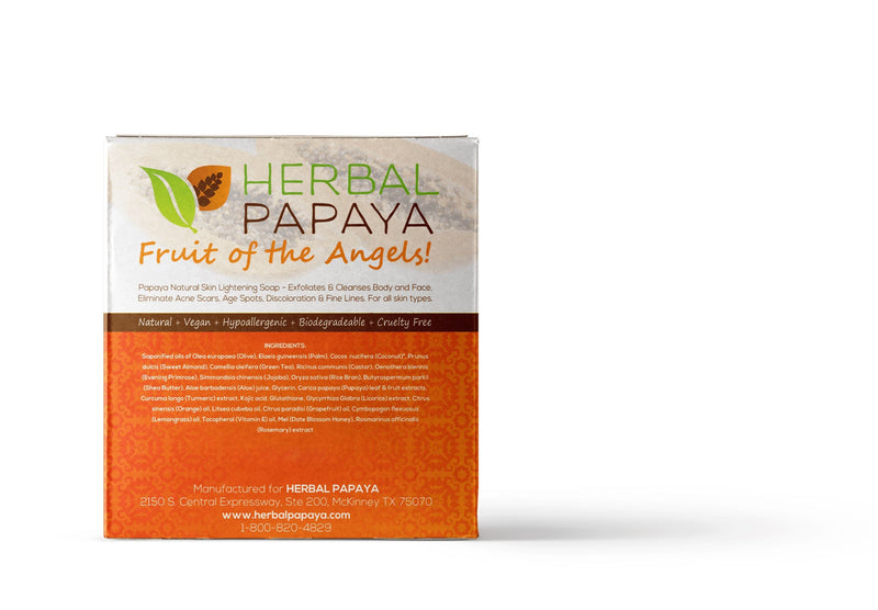 Papaya Bath Soap - 2 bars/3.5oz - Natural Skin Lightener, Exfoliator and Cleanser - Herbal Goodness Body Care Herbal Goodness 